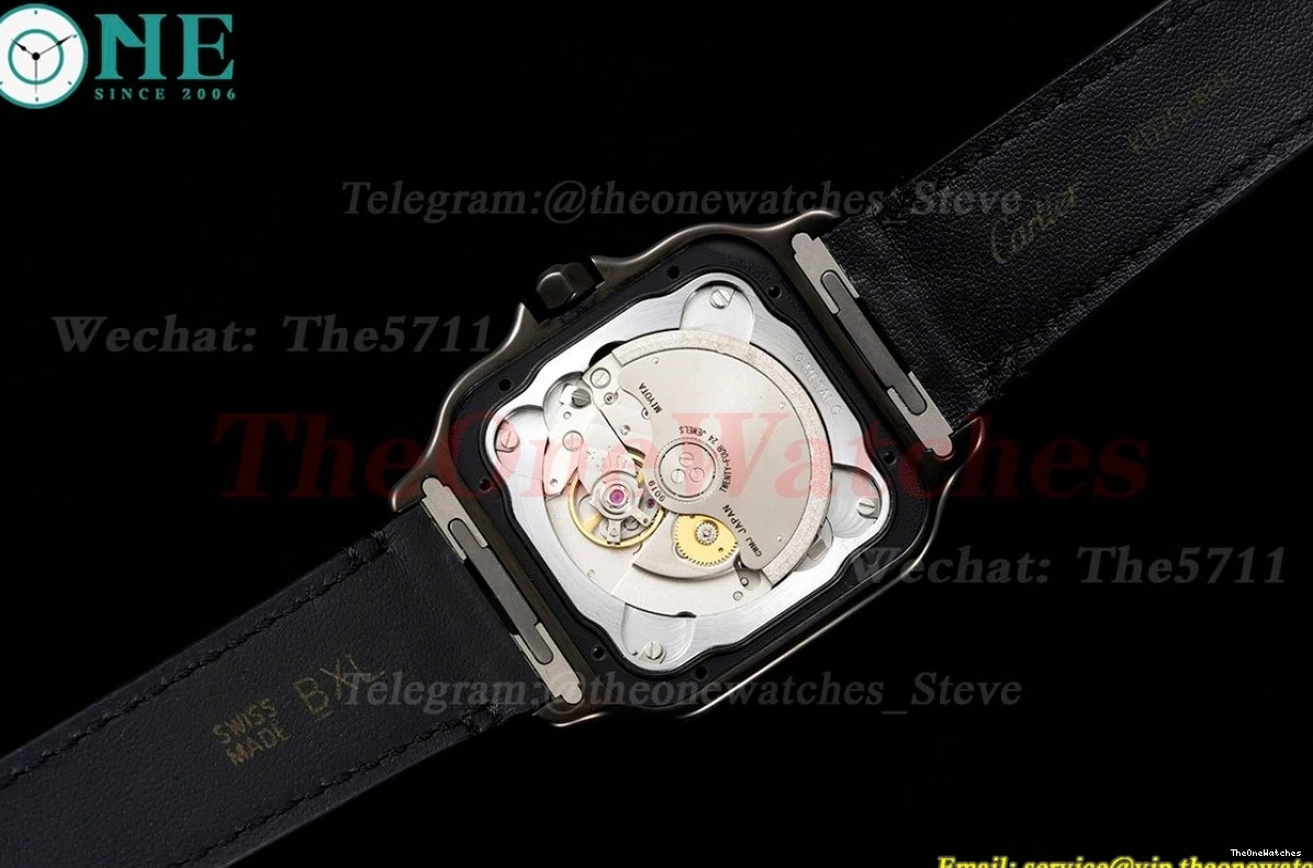 Santos BVF PVD Black Mens 9019 De Cartier XL LE 0418